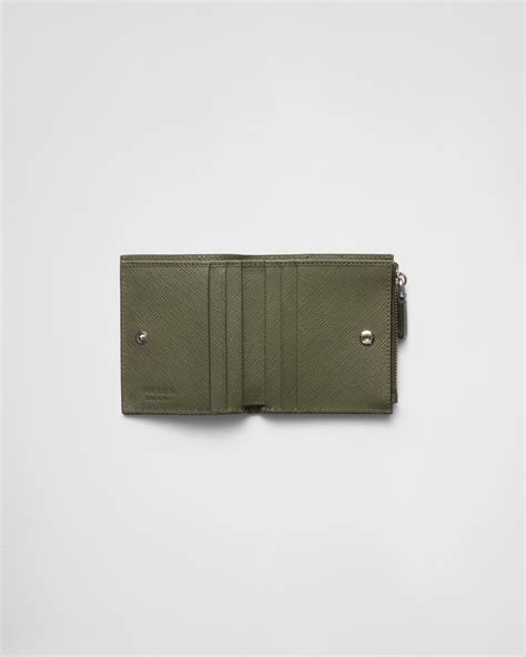 Loden Green Small Saffiano Leather Wallet 